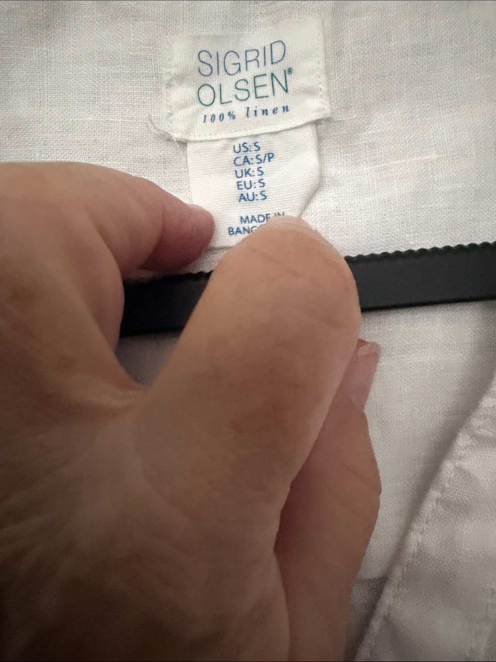 Sigrid Olsen Linen Button Down Shirt Small White Coastal Resort - Picture 3 of 8
